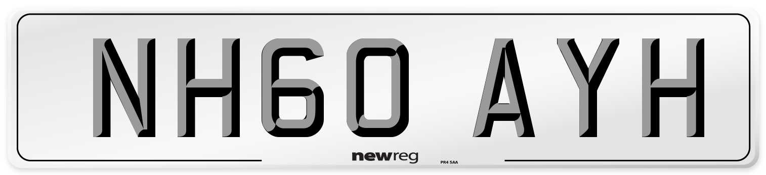 NH60 AYH Number Plate from New Reg